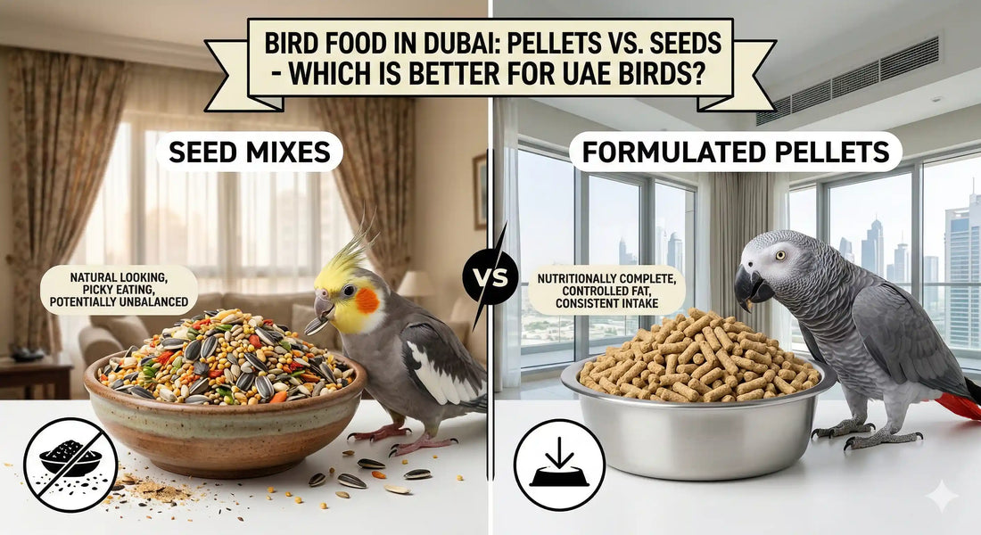 Best Bird Food in Dubai: Pellets vs Seeds for UAE Bird Owners
