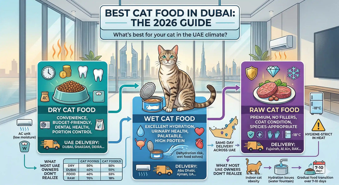 Best Cat Food in Dubai 2026: Dry, Wet & Raw Compared
